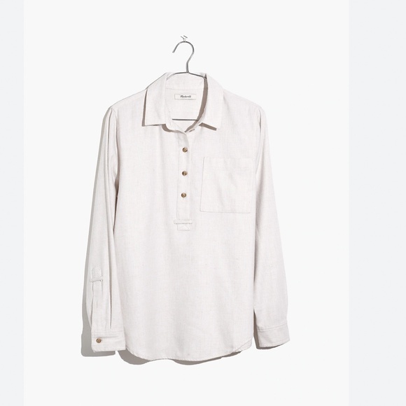 Madewell Tops - Madewell Flannel Classic Ex-Boyfriend Popover Shirt SZ S NWT
